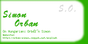 simon orban business card